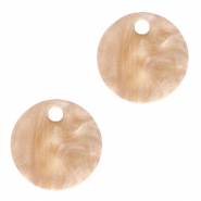 Colgantes de resina redondo 12mm Marrón beige