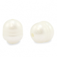 BQ Perlas de agua dulce grano de arroz 12x10mm Blanco natural