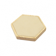 Expositor de Joyería hexágono en madera y ante de imitación para varias joyería Natural-beige
