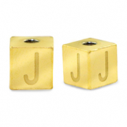 Abalorios Acero Inox letra J Dorado