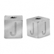 Abalorios Acero Inox letra J Plateado