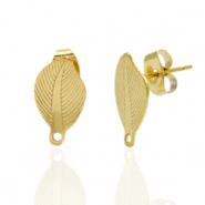 Pendientes Acero Inox &oacute;valo con anilla Dorado