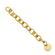 Fornituras Acero inox extenci&oacute;n de cadena moneda 8mm Dorado