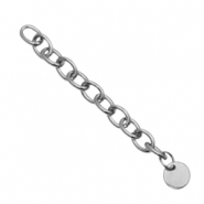 Fornituras Acero inox extenci&oacute;n de cadena moneda 8mm Plateado