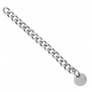 Fornituras Acero inox extenci&oacute;n de cadena eslab&oacute;n gourmet moneda 8mm Plateado