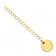 Fornituras Acero inox extenci&oacute;n de cadena moneda 12mm Dorado