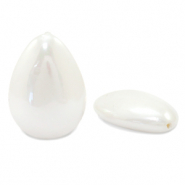 Concha nácar brillante abalorios gota Blanco
