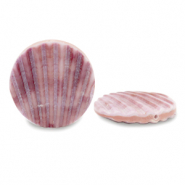 Abalorios conchas 25mm Rosa púrpura vintage