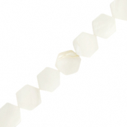 Abalorios conchas hexágon Blanco