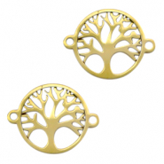 Colgantes/entrepieza acero inox árbol de la vida Dorado