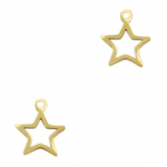 Colgantes acero inox estrella Dorado