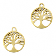 Colgantes acero inox árbol de la vida Dorado