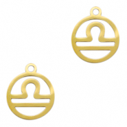Colgantes acero inox signo del zodíaco Libra Dorado
