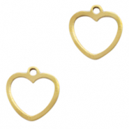 Colgantes acero inox corazón Dorado