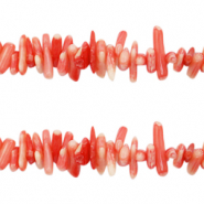 Abalorios Bamb&uacute; oc&eacute;ano Rojo coral decolorado