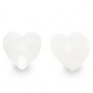 Abalorios faceteados Fashion coraz&oacute;n Blanco