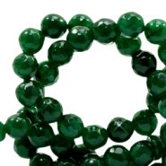 Piedras naturales 6mm Jade faceteadas Verde &aacute;gata