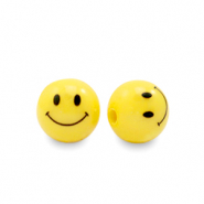 Abalorios acr&iacute;licos 8 mm smiley Amarillo