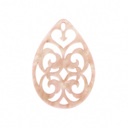 Colgantes de resina gota barok 38x27mm Beige durazno