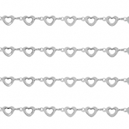Fornituras Acero Inox cadena jasseron coraz&oacute;n Plateado