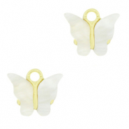 Colgantes de resina mariposa Dorado-blancuzco