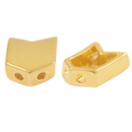 Abalorios met&aacute;licos DQ duo beads flecha Dorado (sin n&iacute;quel)