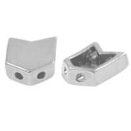 Abalorios met&aacute;licos DQ duo beads flecha Plata vieja (sin n&iacute;quel)