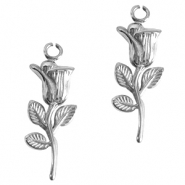 Colgantes acero inox tulipán Plateado