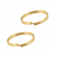 Fornituras Acero inox anillos dobles 10mm Dorado