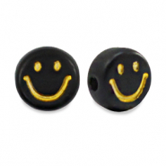 Abalorios letras acr&iacute;licas smiley Negro