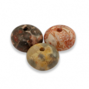 Piedras naturales Cuarzo rondeles 8x5mm Multicolor rojo-marr&oacute;n