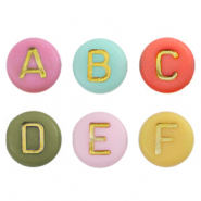 Abalorios letras acrílicas Multicolor vintage