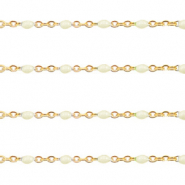 Fornituras Acero Inox cadena jasseron 1mm Blancuzco-dorado