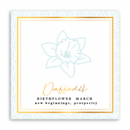 Tarjetas para joyería Flor de nacimiento Marzo-Pascua Azul claro