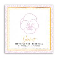 Tarjetas para joyería Flor de nacimiento Febrero-Violeta Lila rosa