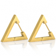 Pendientes Acero Inox  tri&aacute;ngulo Dorado