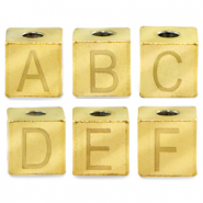 Abalorios letras Acero Inox alfabeto Dorado