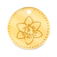 Colgantes Plexx 20mm Flor de nacimiento Diciembre-Narciso Dorado