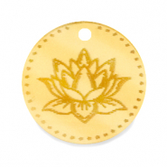 Colgantes Plexx 20mm Flor de nacimiento Julio-Nen&uacute;far Dorado