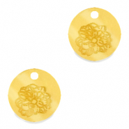Colgantes Plexx 12mm Flor de nacimiento Octubre-Cal&eacute;ndula Dorado