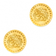 Cabuch&oacute;n Plexx 12mm Flor de nacimiento Octubre-Cal&eacute;ndula Dorado