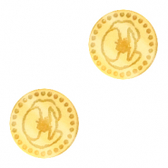 Cabuch&oacute;n Plexx 12mm Flor de nacimiento Agosto-Amapola Dorado