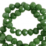 Abalorios faceteados disco 8x6 mm Verde cadmio-revestimiento pearl shine