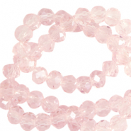 Abalorios faceteados disco 6x4 mm Rosa primorosa-revestimiento pearl shine