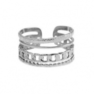 Anillos Acero Inox Plateado