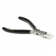 Beadsmith alicate de punta plana Negro-plateado