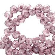 Abalorios faceteados disco 3x2mm Morado berenjena-revestimiento pearl shine