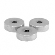 Abalorios Acero Inox disco 6mm Plateado