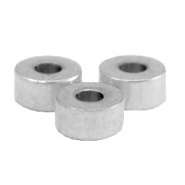 Abalorios Acero Inox disco 4mm Plateado