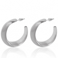 Pendientes Trendy criolla Gris
